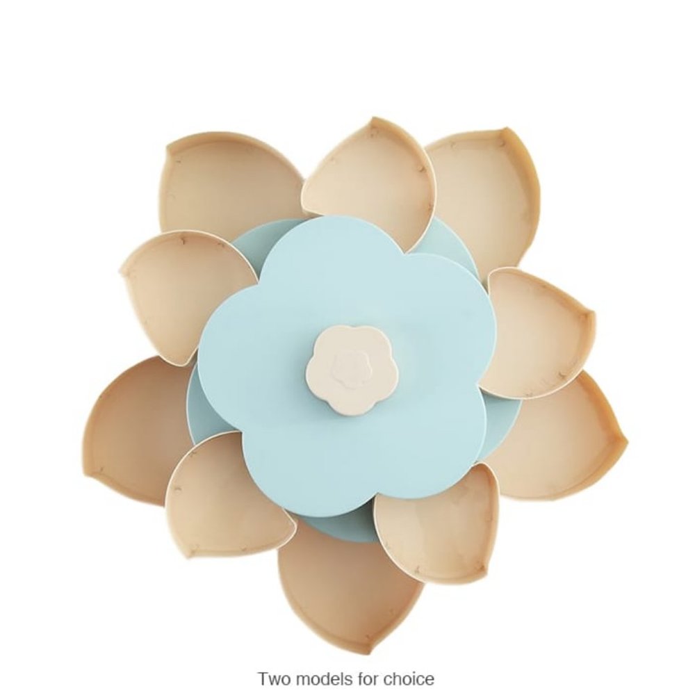 Double Deck Snack Box Flower Shaped Rotating Candy Serving Containers with Phone